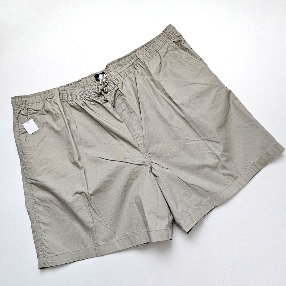 Basic Editions Men’s Khaki Drawstring Elastic Waist Shorts 3XL NWT Cotton